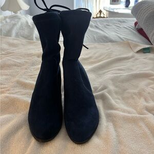 Catherine Malandrino Navy Ankle Booties with tie at the back